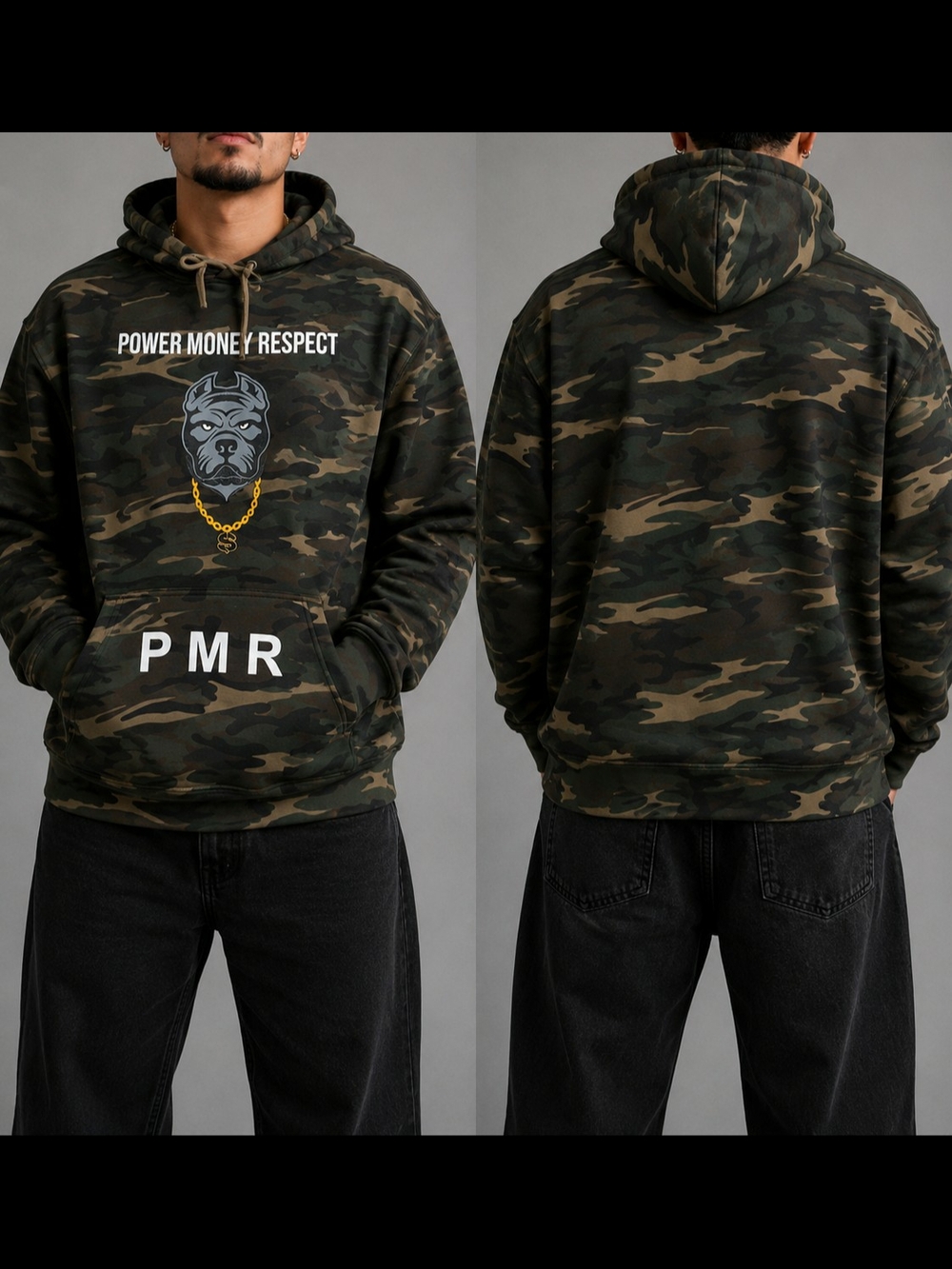 Men's Camouflage PMR Graphic Hoodie - Green Camo Pullover